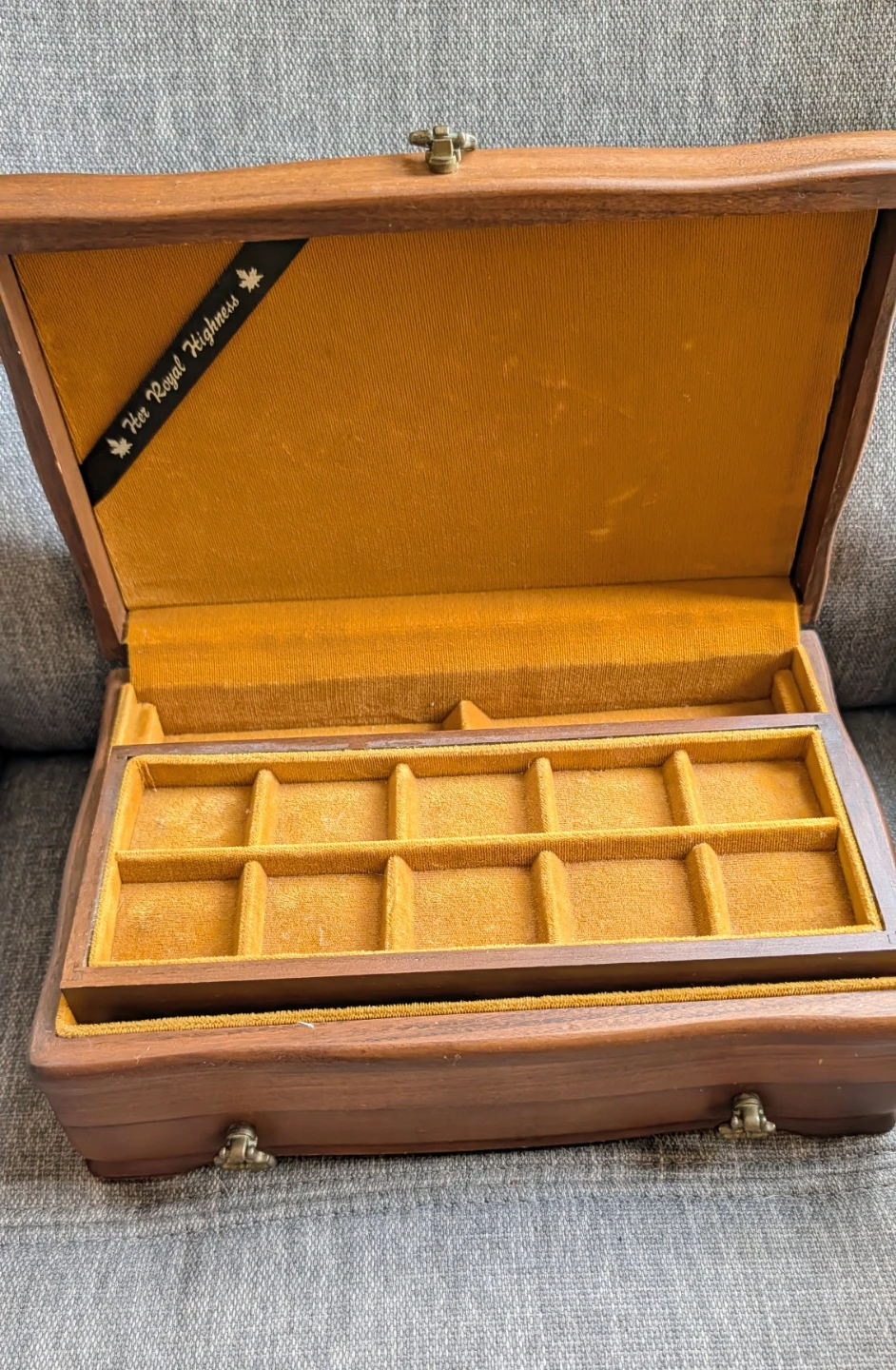Her Royal Highness Vintage Wooden Jewelry Box