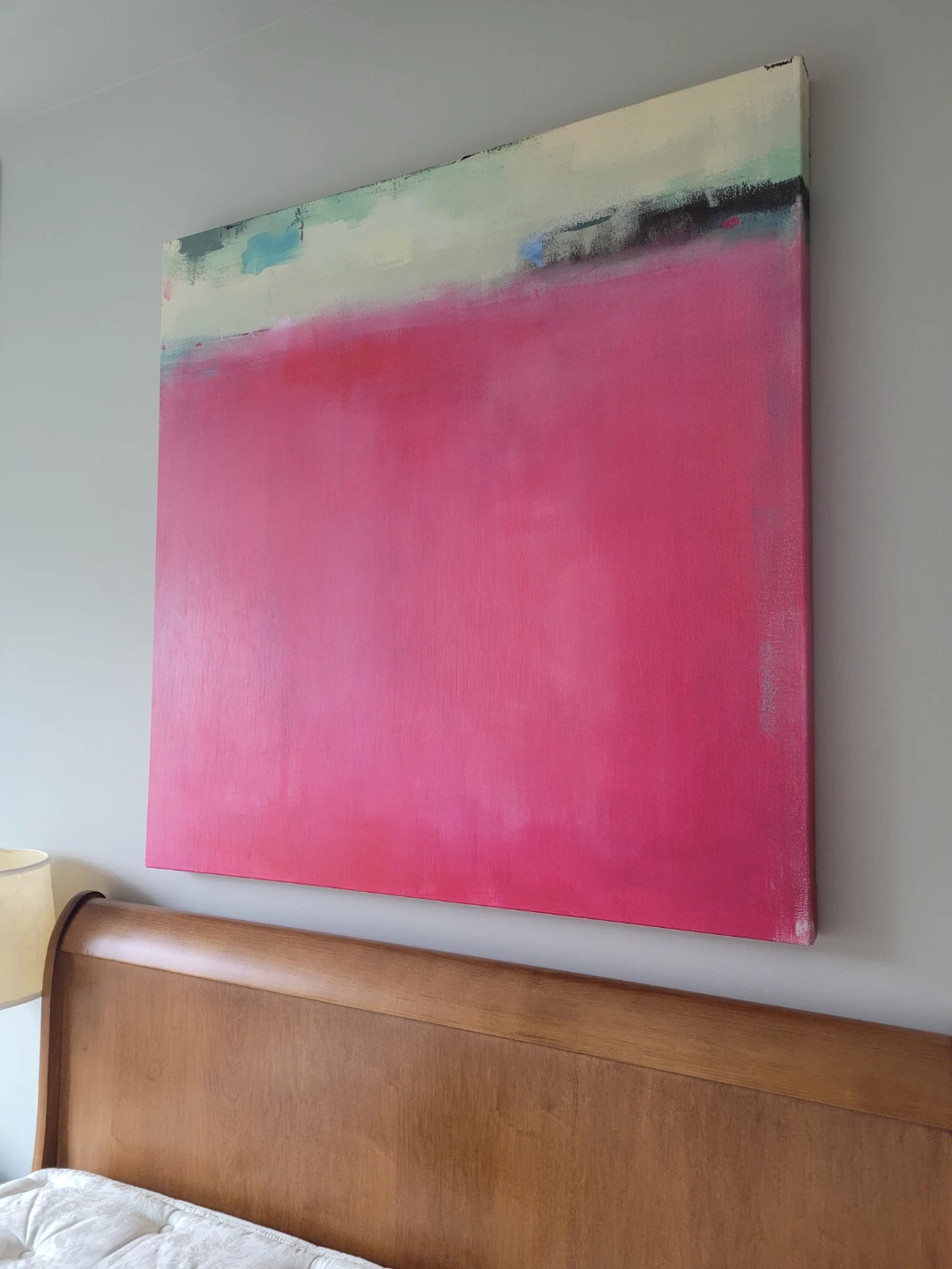 HUGE abstract pink and green canvas art - photo 2