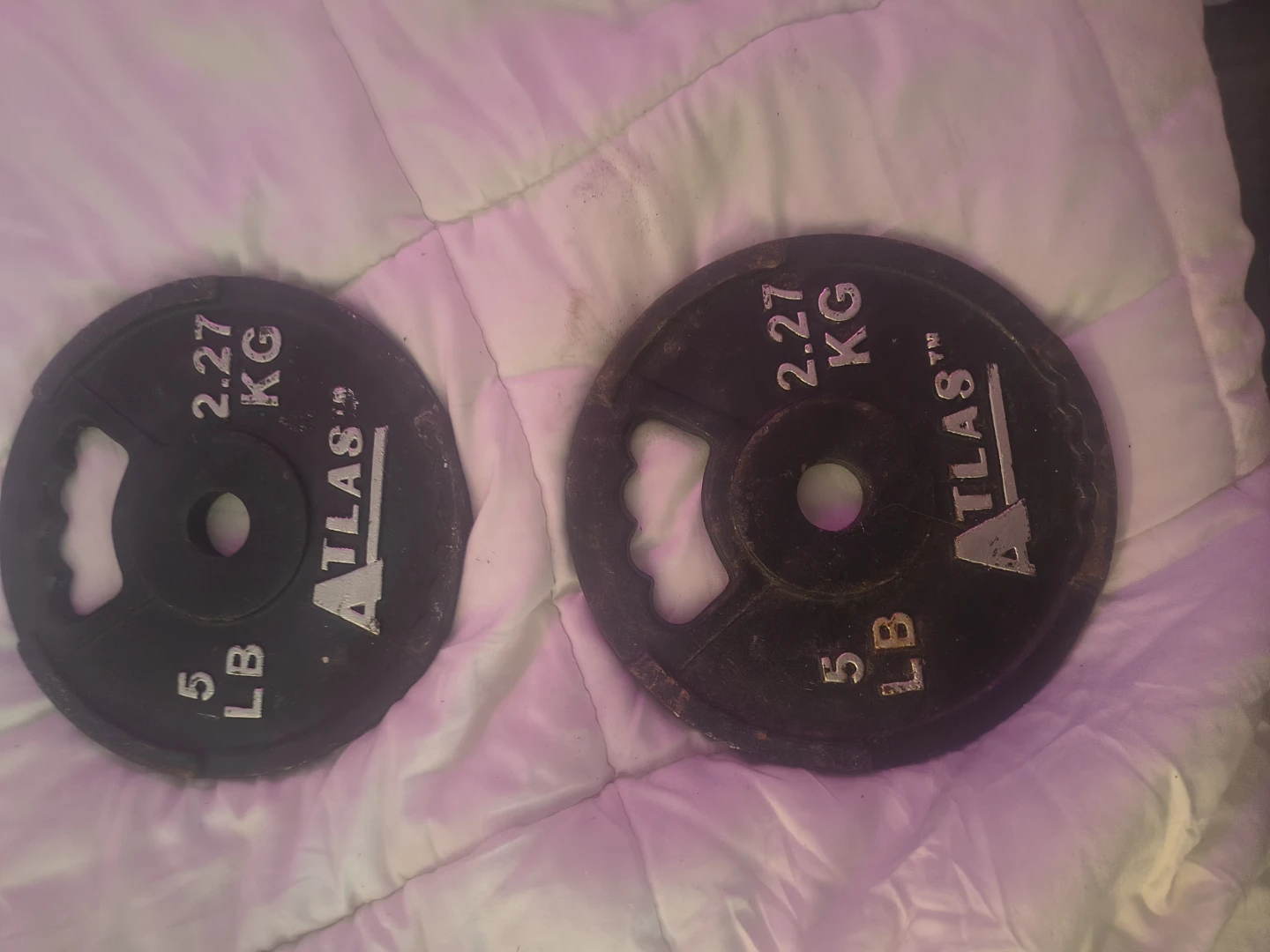 2 Atlas 5 lb Weight Plates