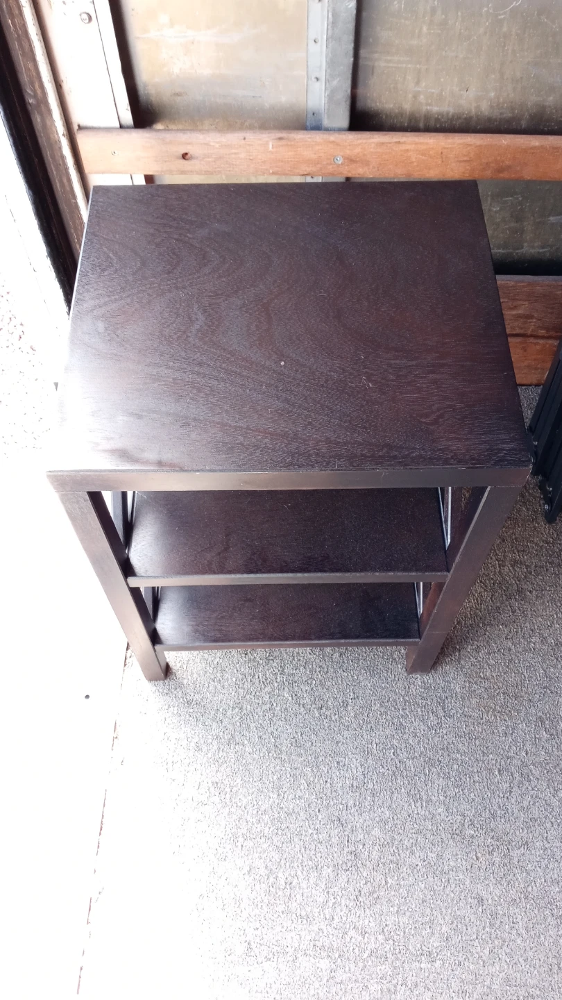 Dark Wood End Table with X-Side Design - photo 4