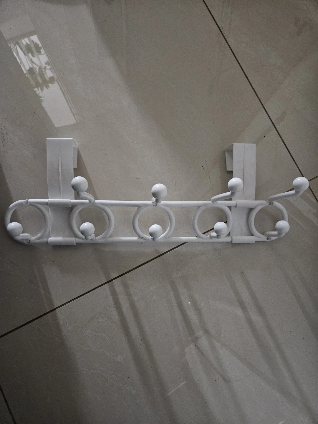 White Over-the-Door Hook Rack