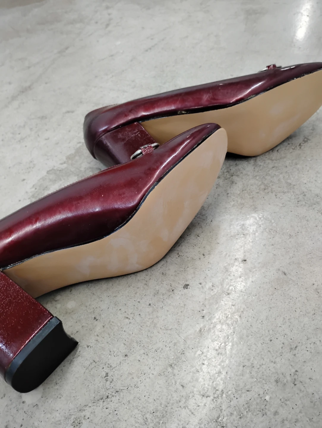 West & Vine Burgundy Block Heel Pumps Size 8.5 - photo 4
