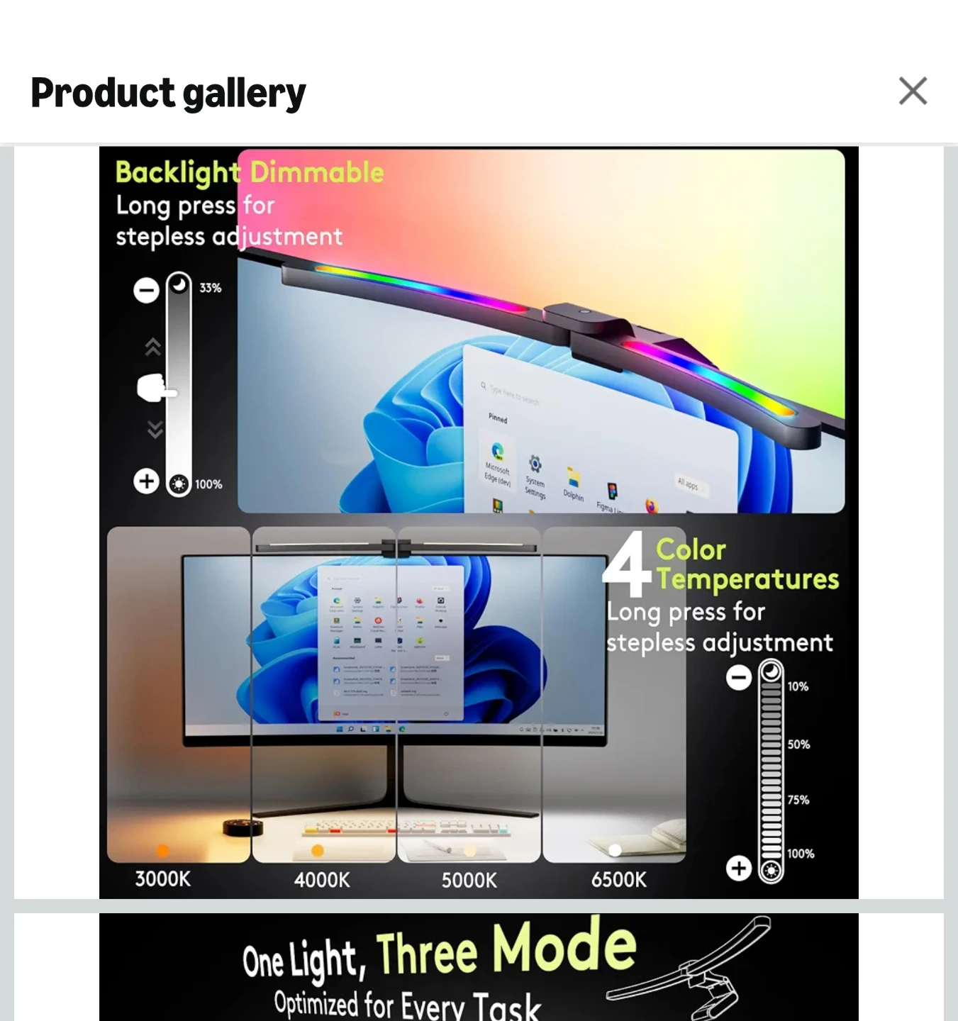 Quntis ScreenLinear Curved Plus Monitor Light - photo 4