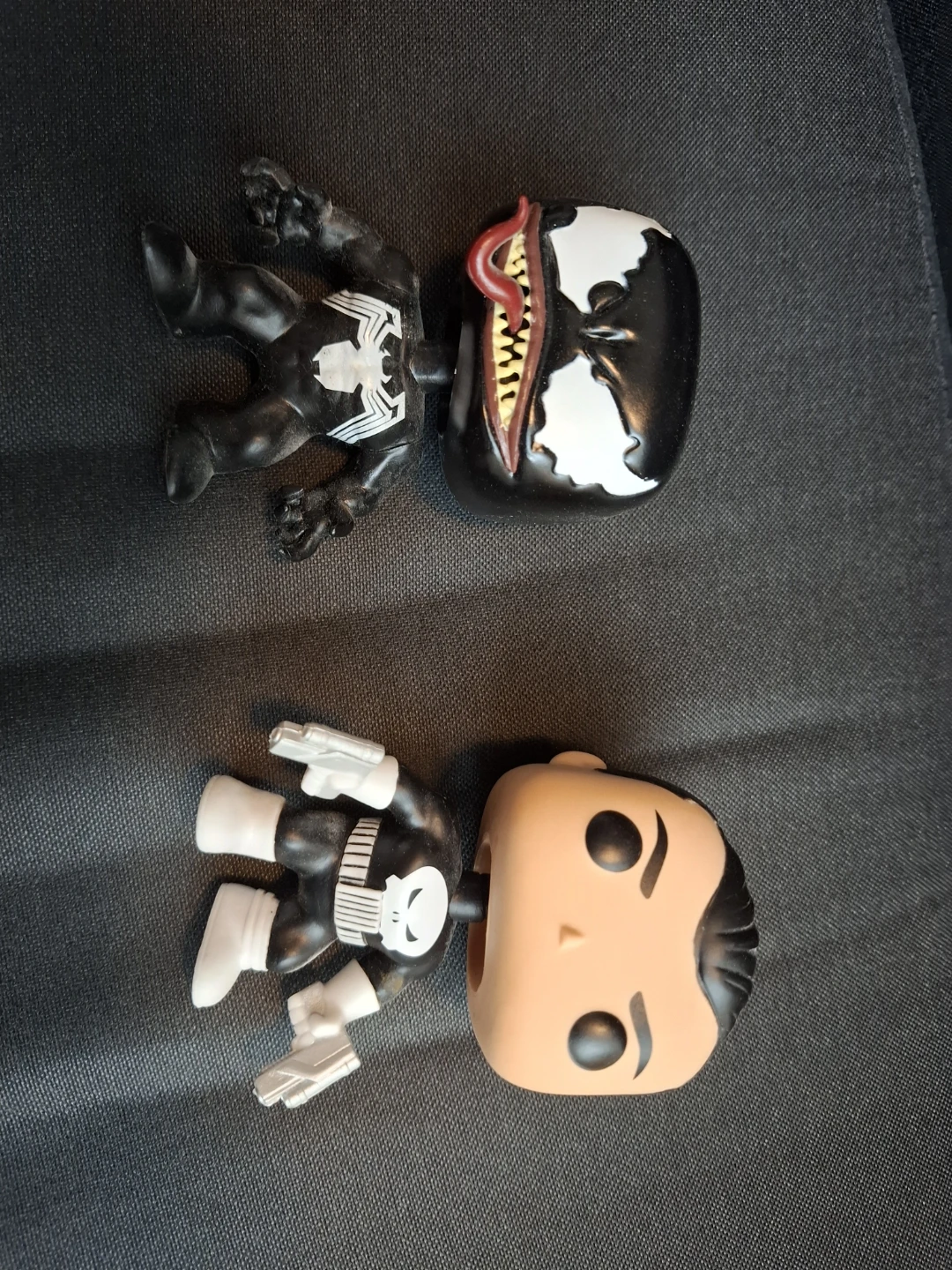Funko Pop Punisher and Venom Figures