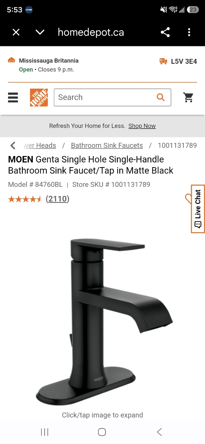 Moen Genta Single-Handle Bathroom Faucet - Matte Black - photo 5
