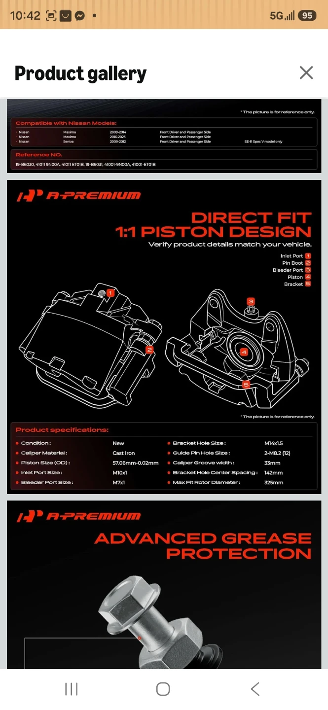 A-Premium Brake Caliper for Nissan - photo 3