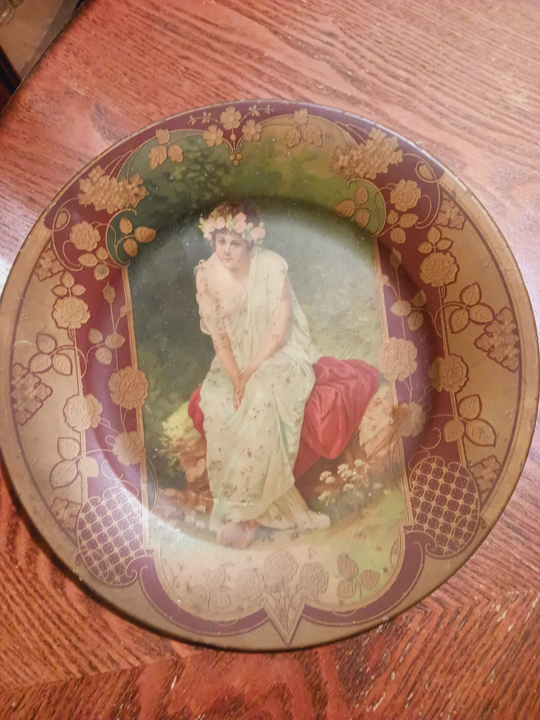 Vintage Decorative Metal Plate with Portrait - photo 2