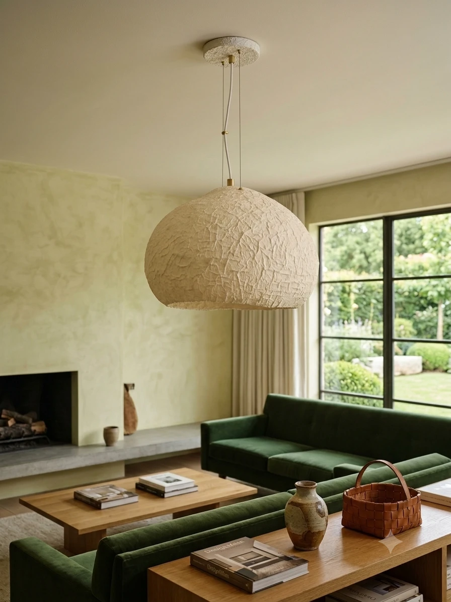 Textured Dome Pendant Light MCM style