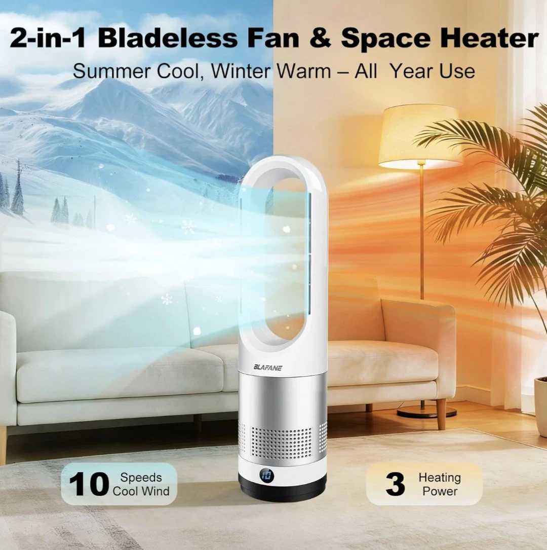 BLAFANE 2-in-1 Bladeless Fan & Space Heater - photo 3
