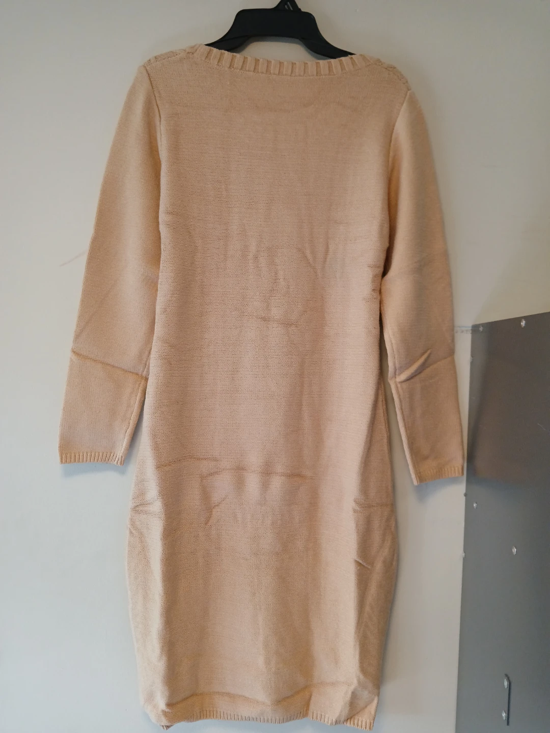 Beige Cable Knit Sweater Dress - photo 3