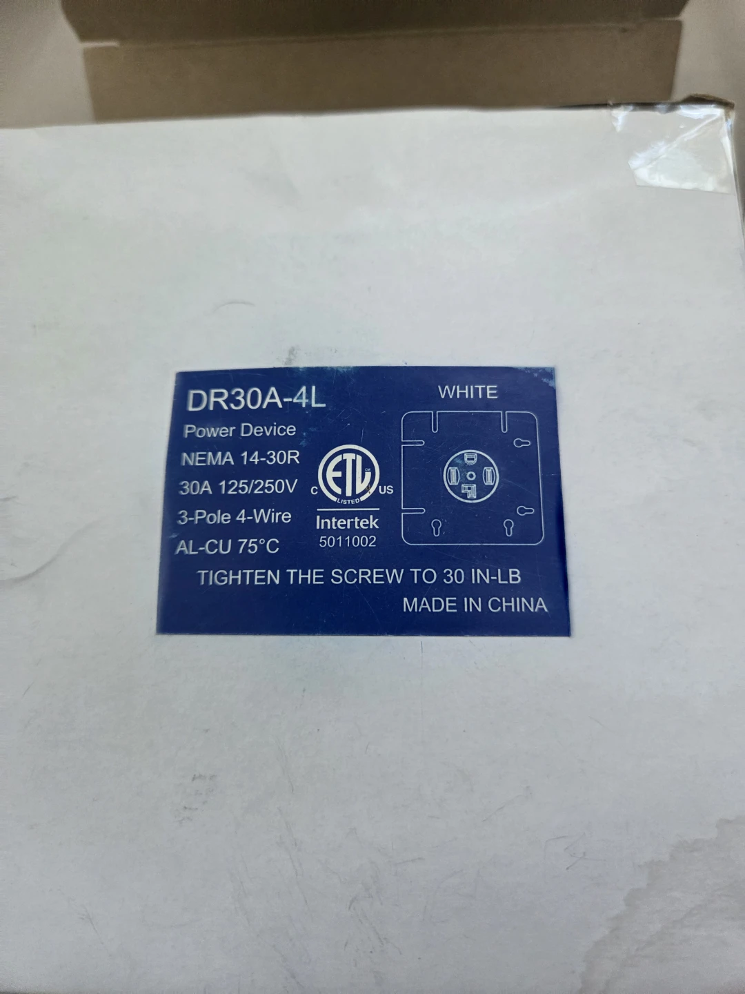 DR30A-4L NEMA 14-30R Flush Mount Receptacle - photo 2