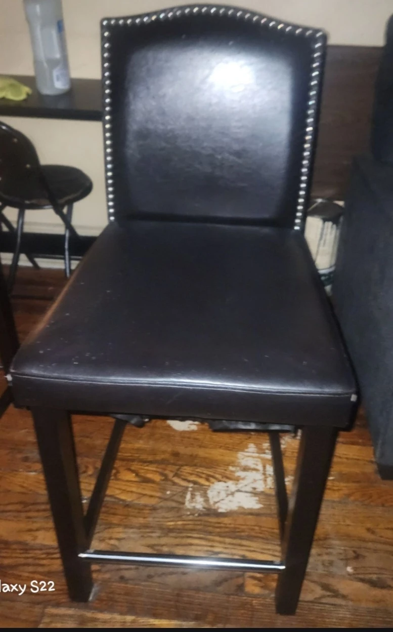 Two Black Bar Stools - photo 2
