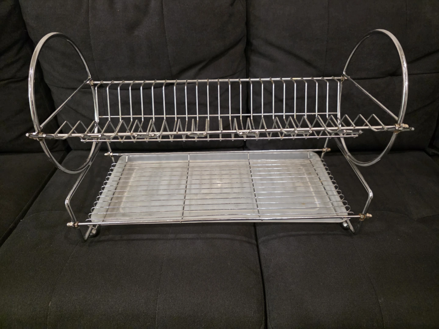 Chrome Dish Rack with Drip Tray - photo 2