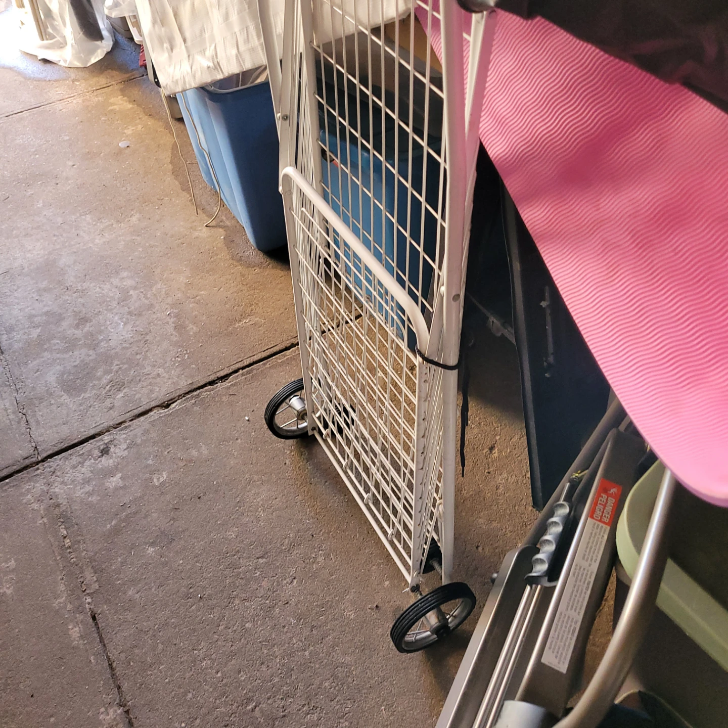 White Folding Rolling Cart with Wheels - photo 2