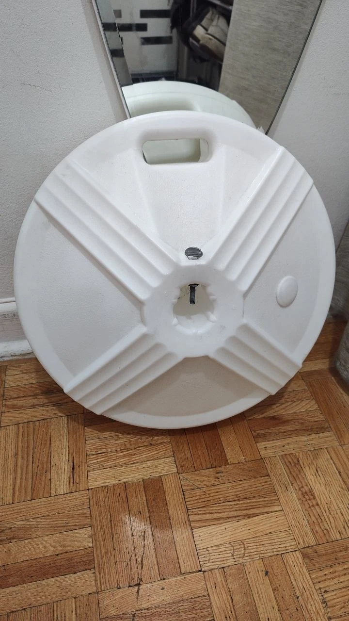 US Weight Durable Fillable Umbrella Base for Patio Table, White - photo 3