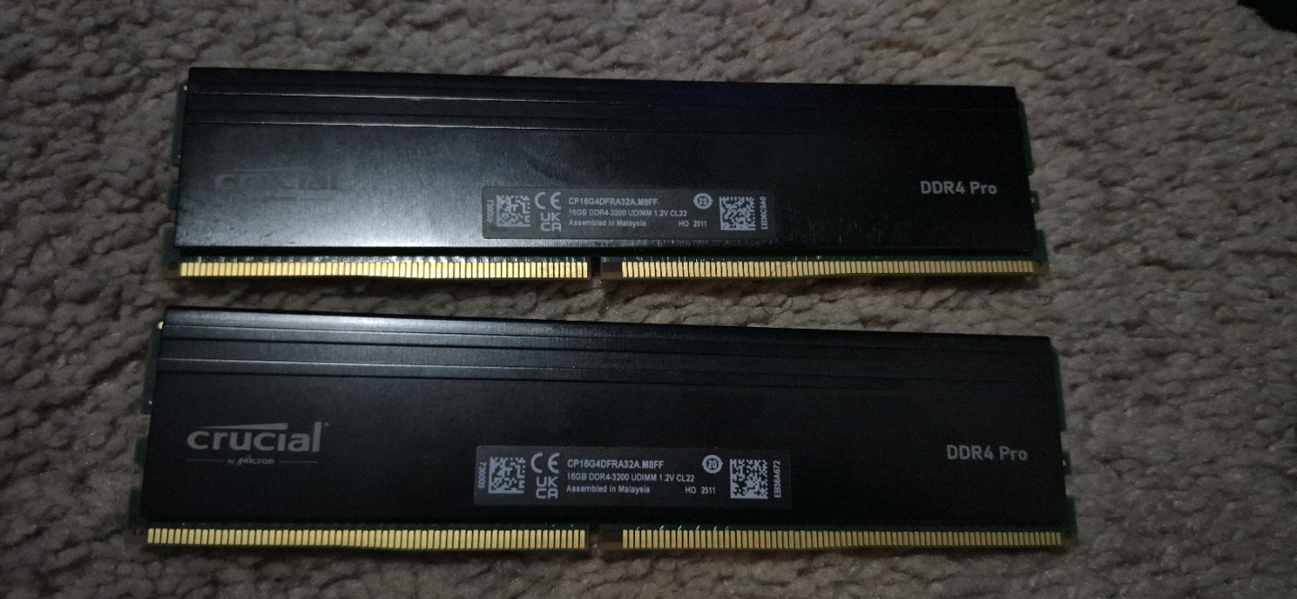 2 x Crucial 16GB DDR4 Pro RAM (32GB Total)