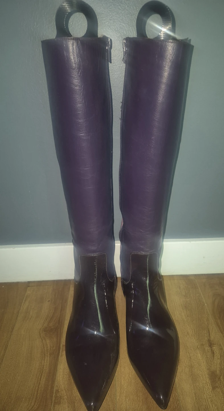 Jihn Fluevog Effortless Sophia Two-Tone Leather Boots 10 - photo 3
