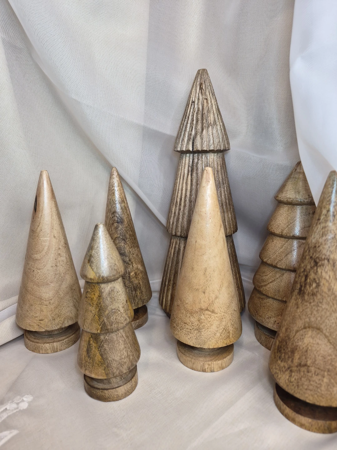 Set of 7 Solid Wooden Trees Decor Figurines by Abbot - photo 2