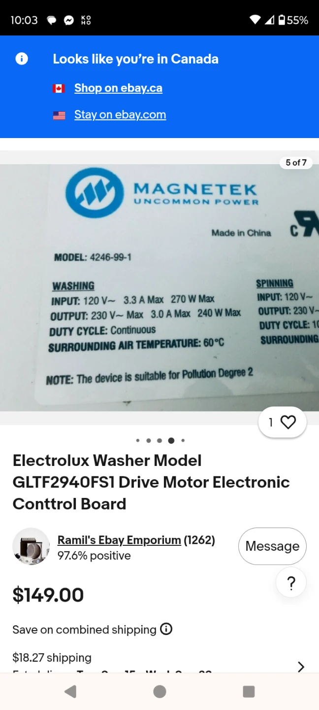 Magnetek Washer Drive Motor Control Board 4246-99-1 - photo 4