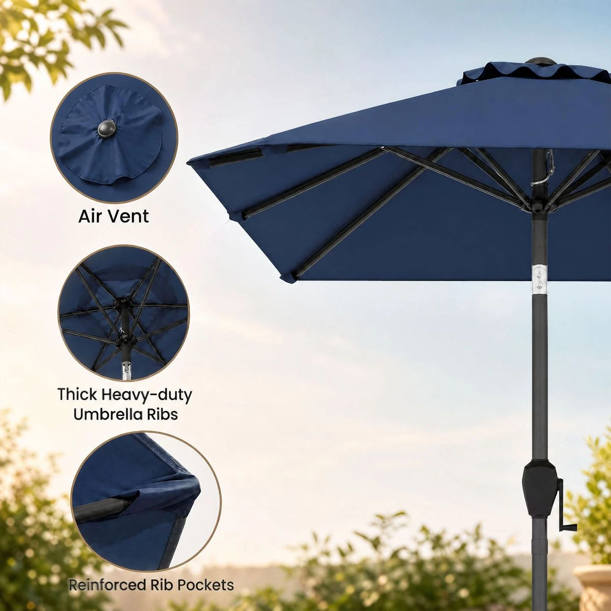 NEW In Box 7.5 Ft Blue Patio Umbrella (base separately $20)) - photo 2