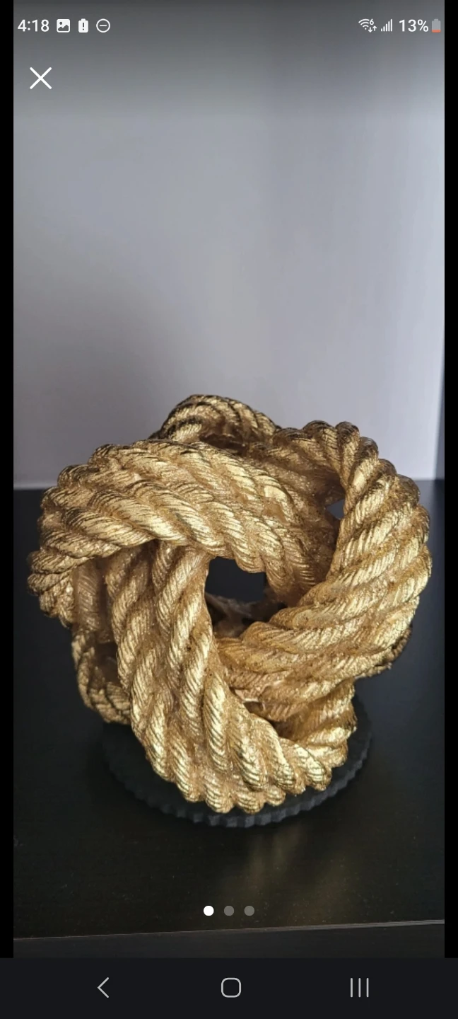 New Decorative Gold Rope Knot Sculpture
