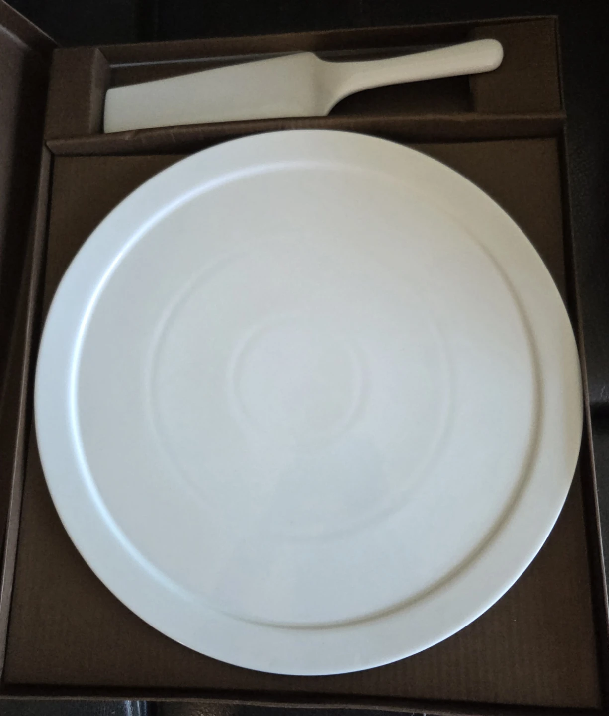 White Porcelain Cake Plate with Server