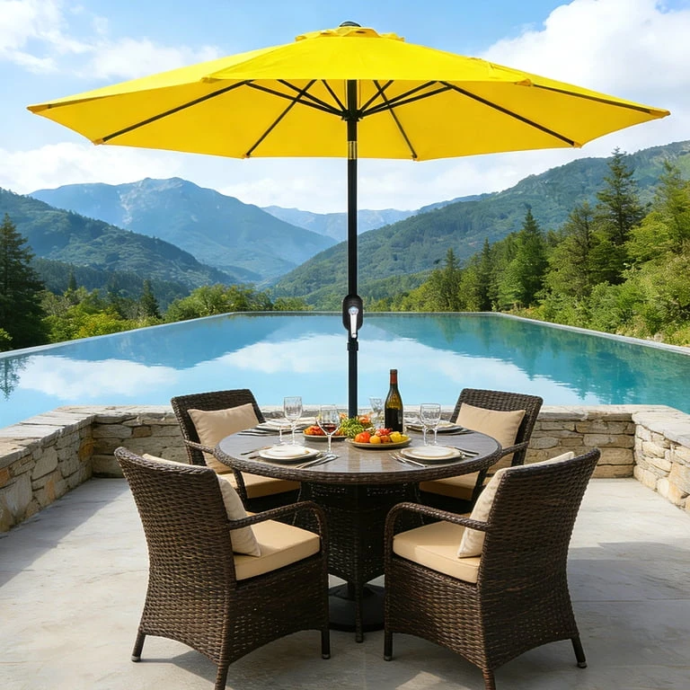 NEW In Box Yellow 9ft Patio Umbrella