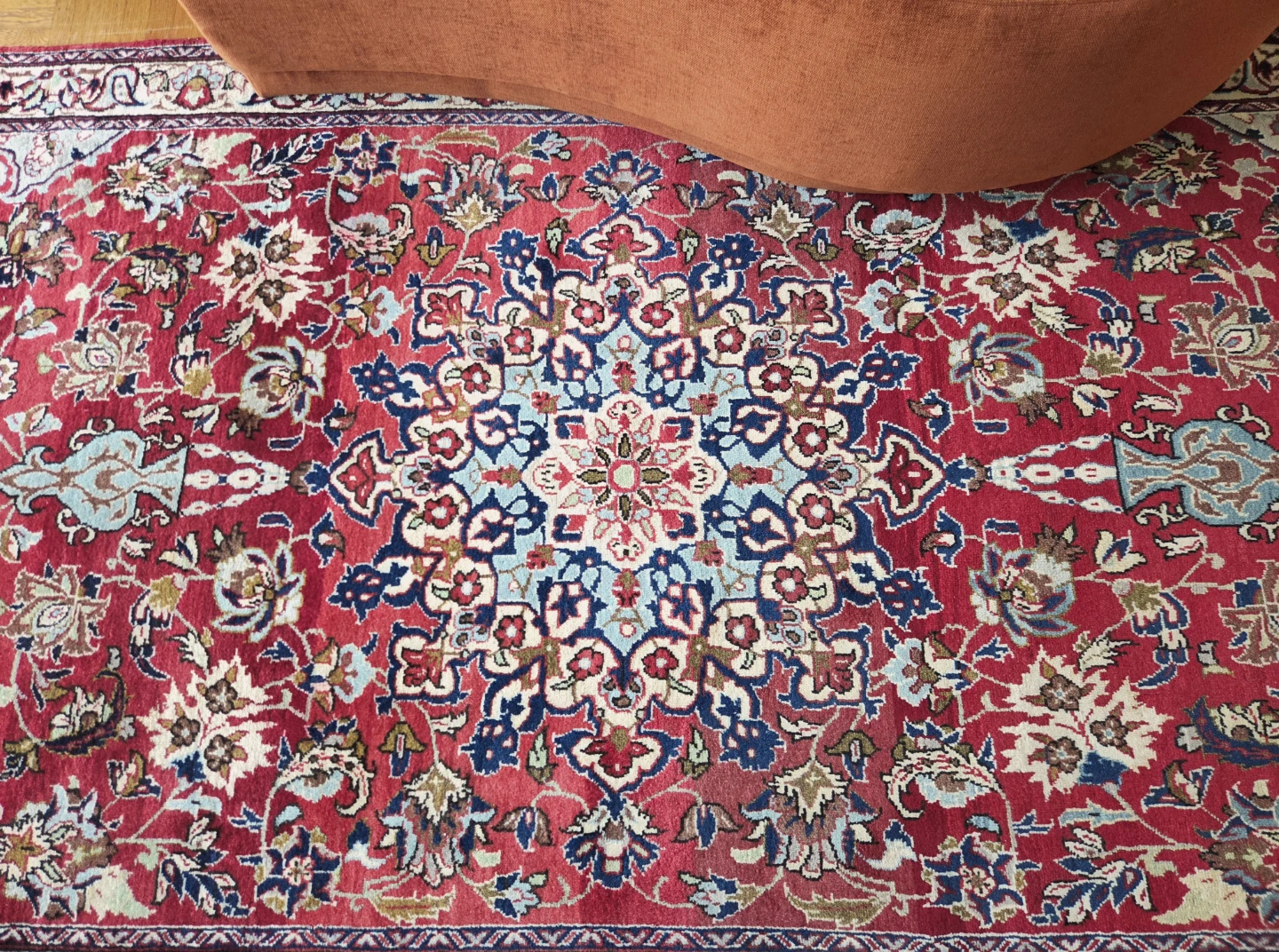 Authentic Najafabad Hand-Knotted Wool Area Rug / Runner