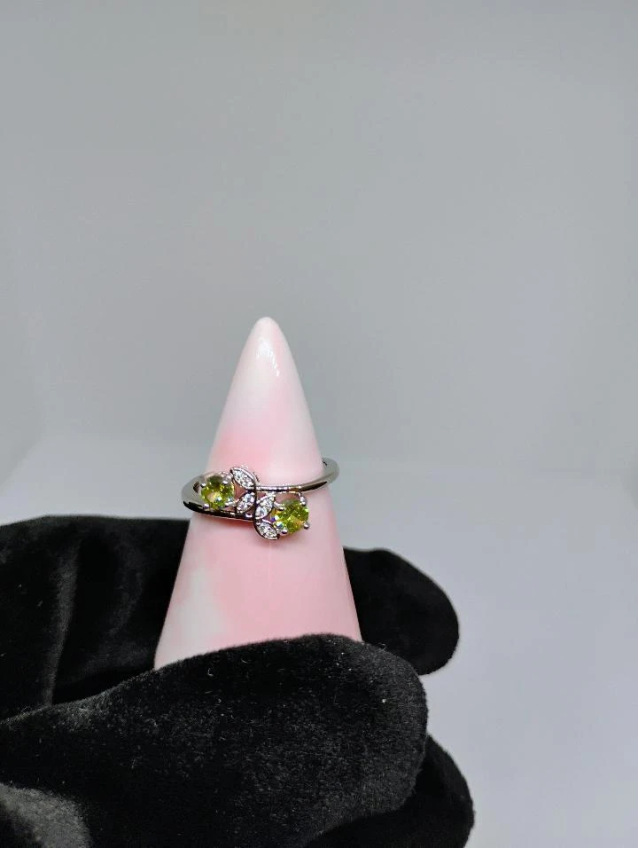Green Flower Petals 925 Ring