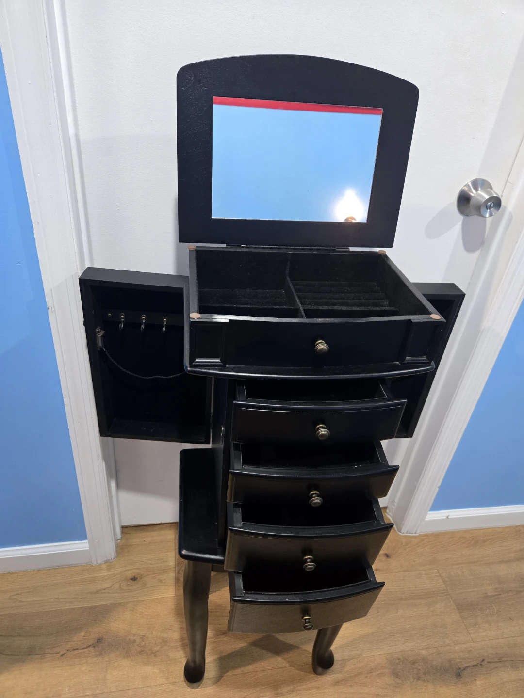 Black Standing Jewelry Armoire