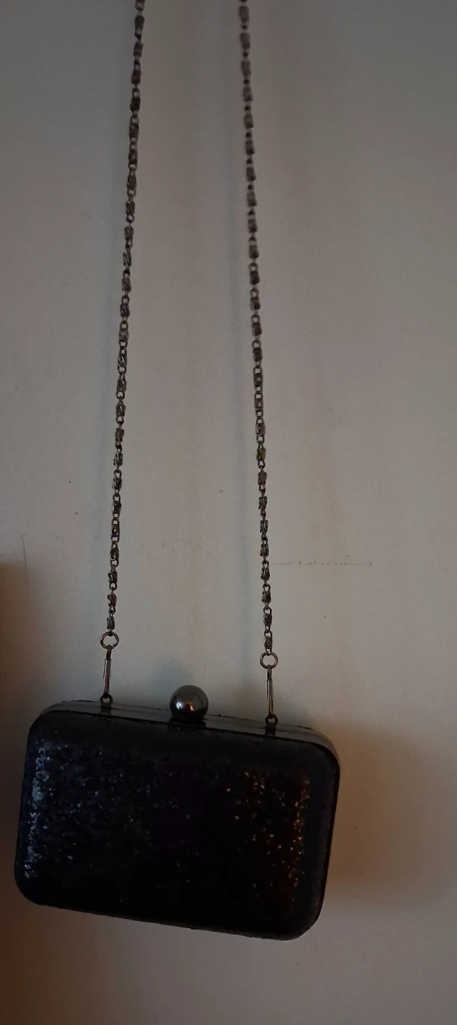 ALDO Black Glitter Clutch with Chain - photo 2