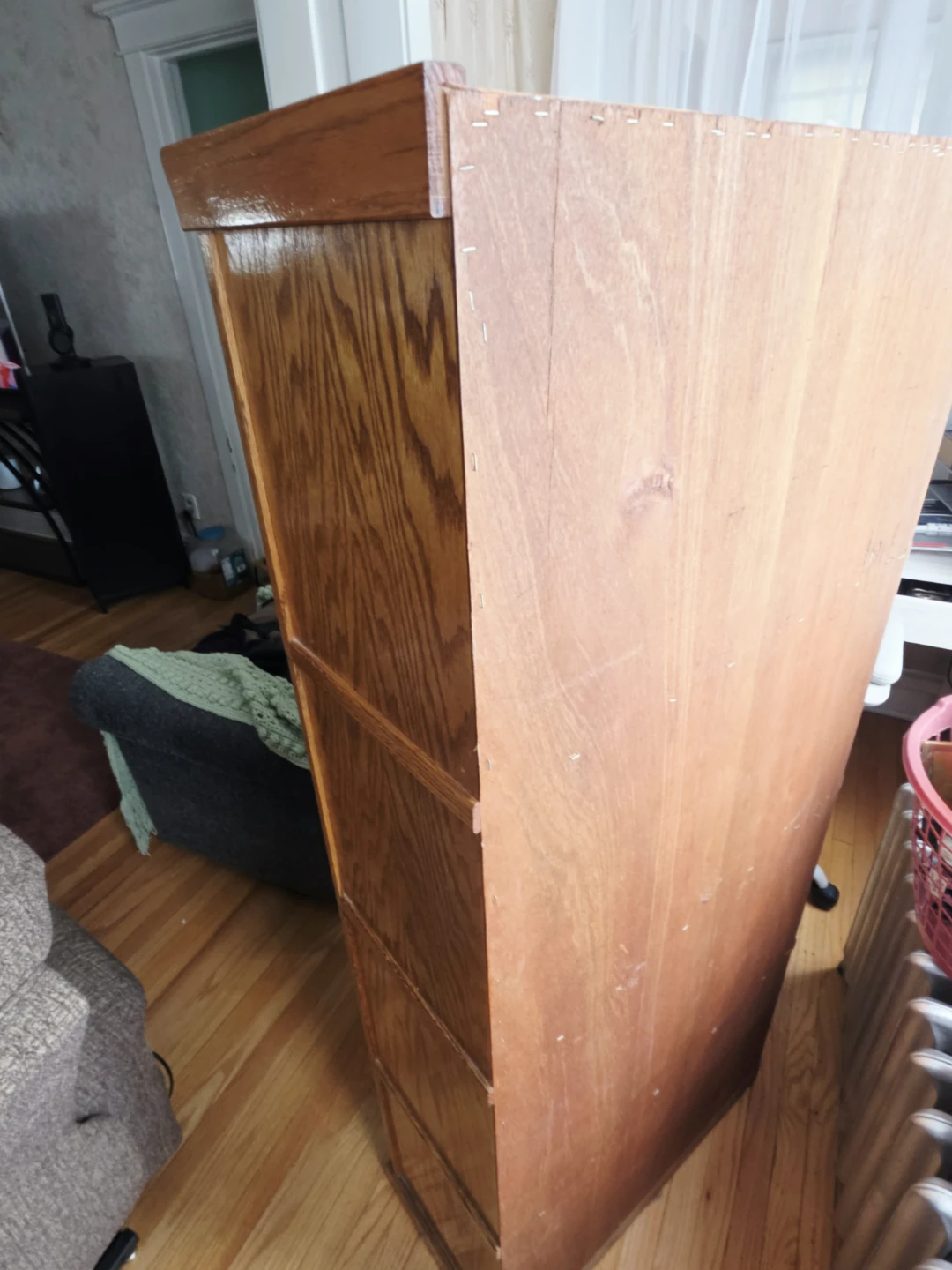 Oak Barrister-Style 4-Section Bookcase / Display Cabinet - photo 5