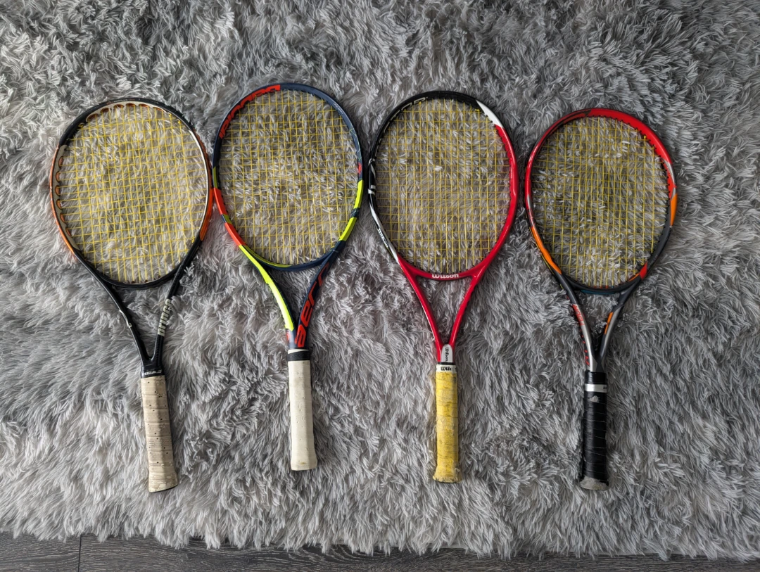 Set of 4 Used Tennis Rackets