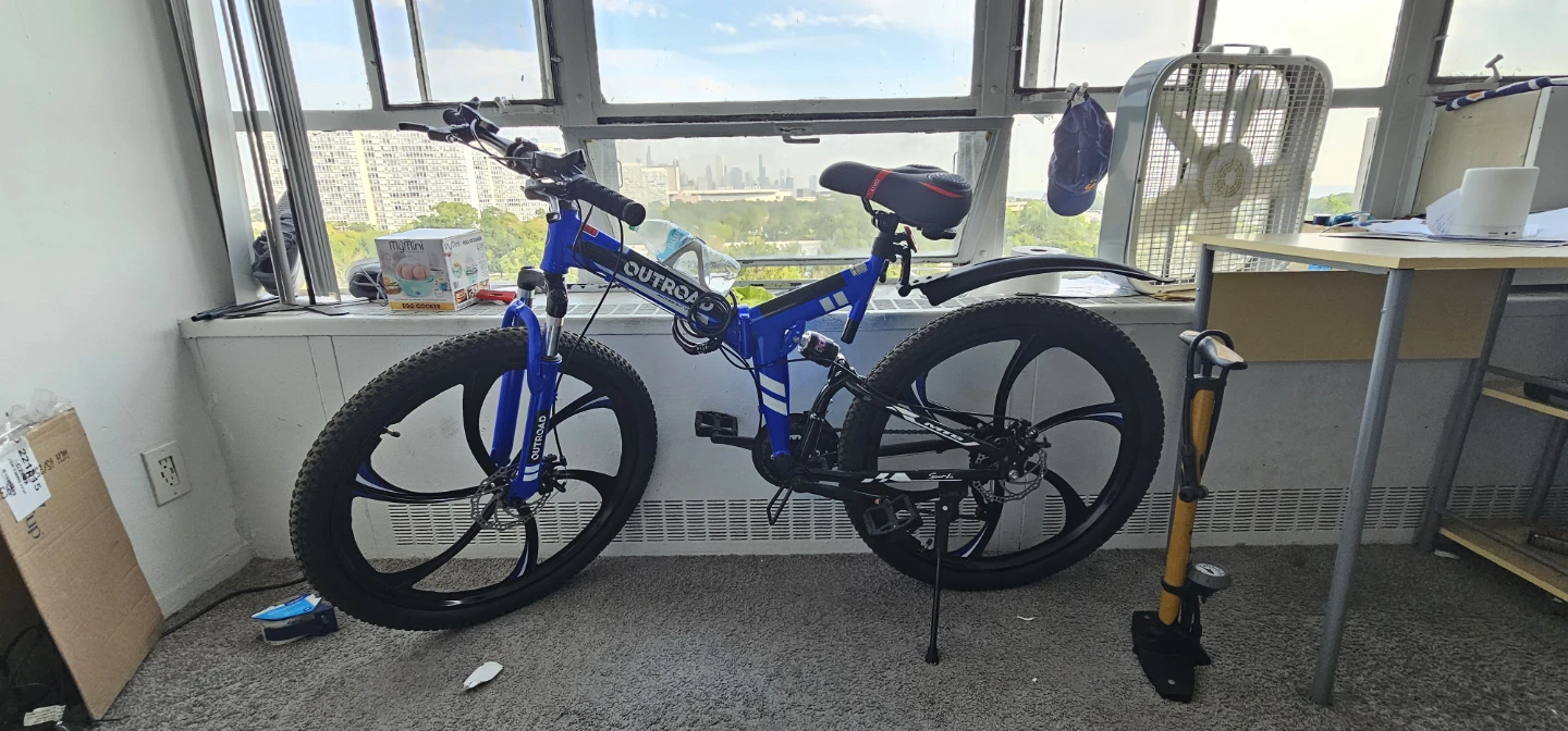 OUTROAD Blue Folding  Tire Mountain Bike