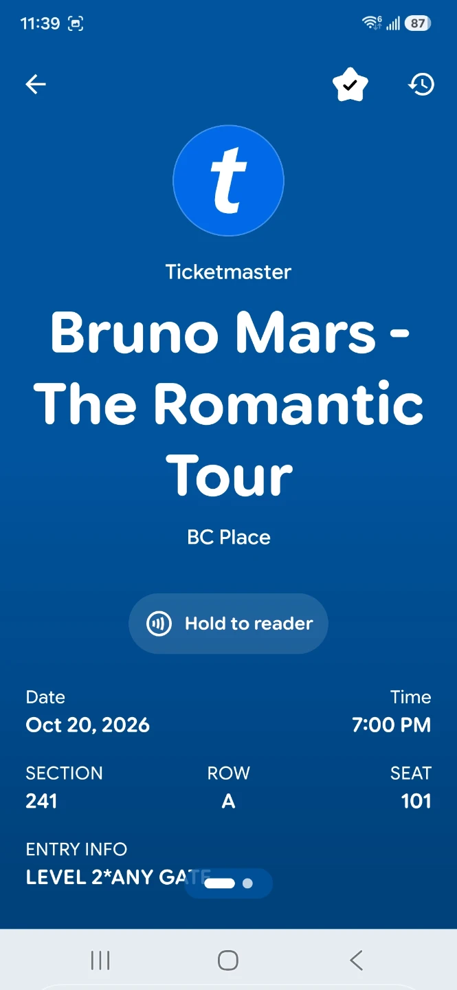 Bruno Mars Tickets - Front Row Seats - Oct 20th