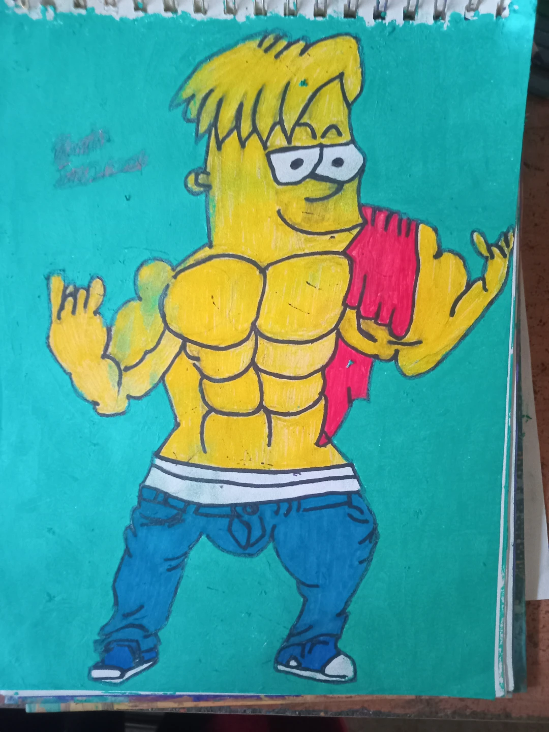 BART SIMPSON DRAWING BY CUSTOM ARTIST SHERWIN - photo 4