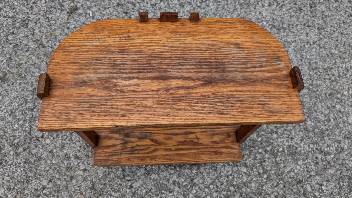 Vintage Oak Wood Hallway Stand - photo 5