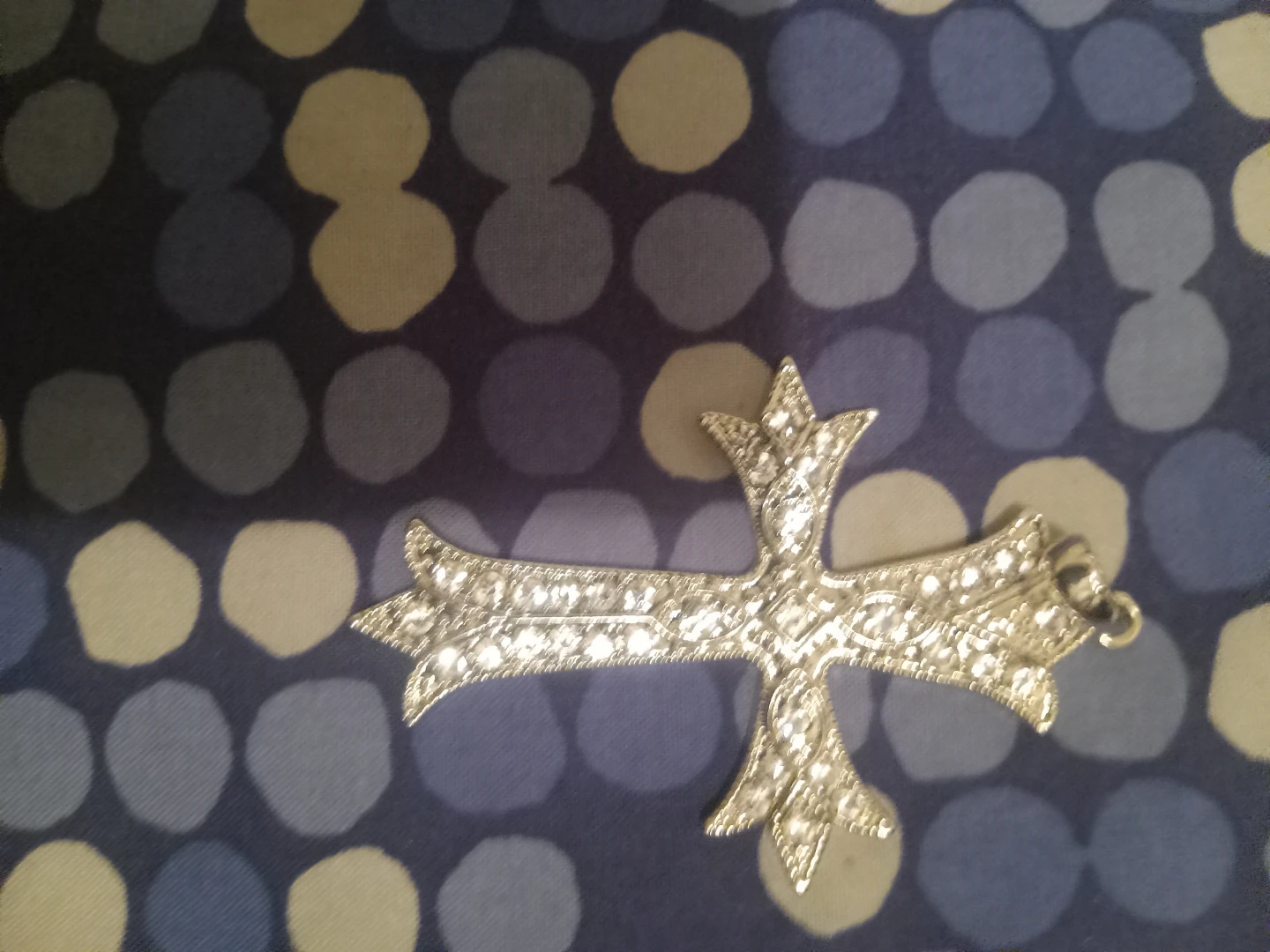 Rhinestone Cross Pendant Necklace Charm - photo 2