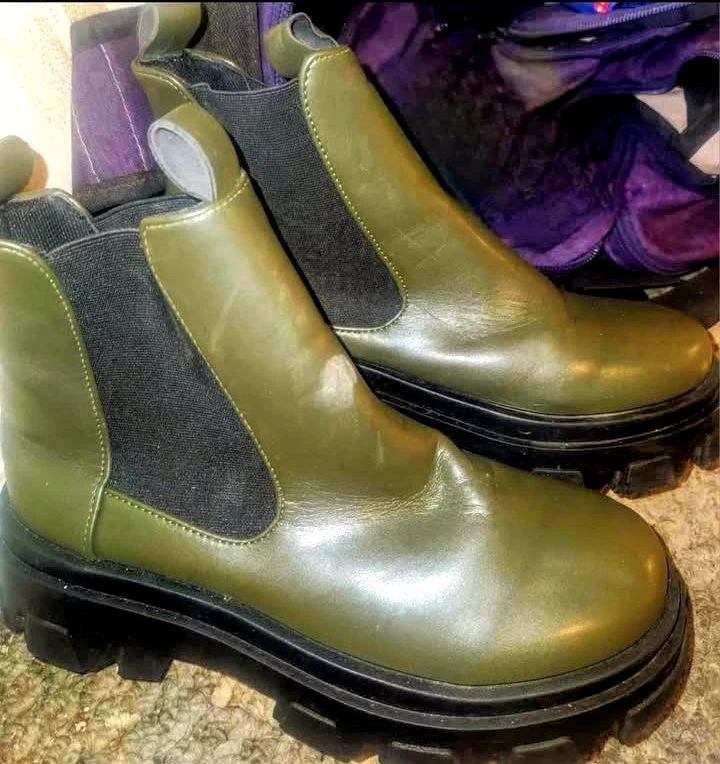Olive Green Chelsea Boots