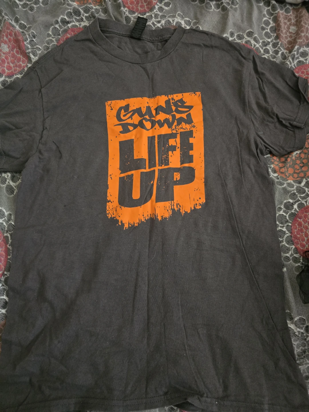 🏈Guns Down Life Up Gray Graphic T-Shirt