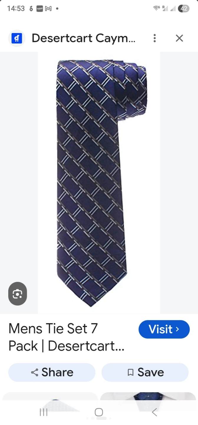 Robert Scott Adams Men's Navy Blue Geometric Grid Dress Tie - photo 4