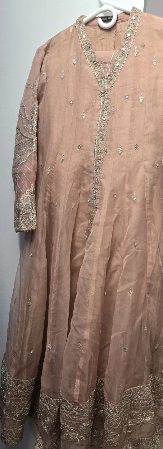 Pink Embroidered Kameez with Mirror Work - photo 3