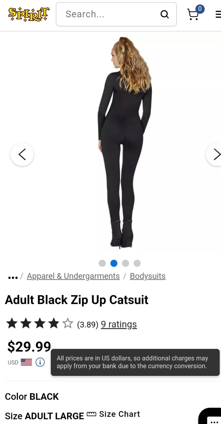 Halloween Catsuit & Handcuffs: See Size chart - photo 5