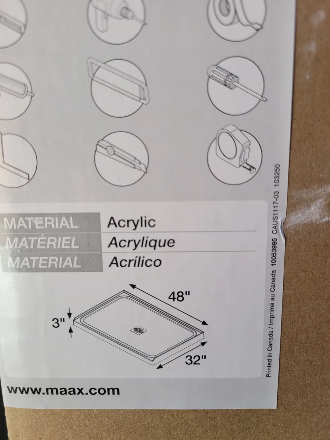 MAAX Acrylic Shower Base 48" x 32" - photo 3