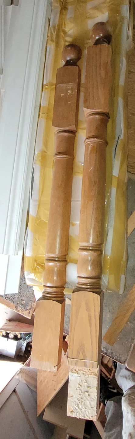 Wooden newel post