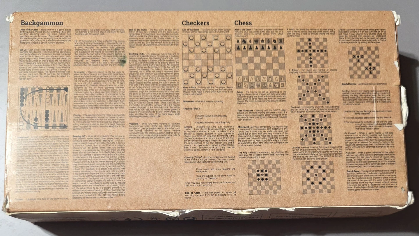 Xinliye 3-in-1 Chess, Checkers, and Backgammon Set - photo 2