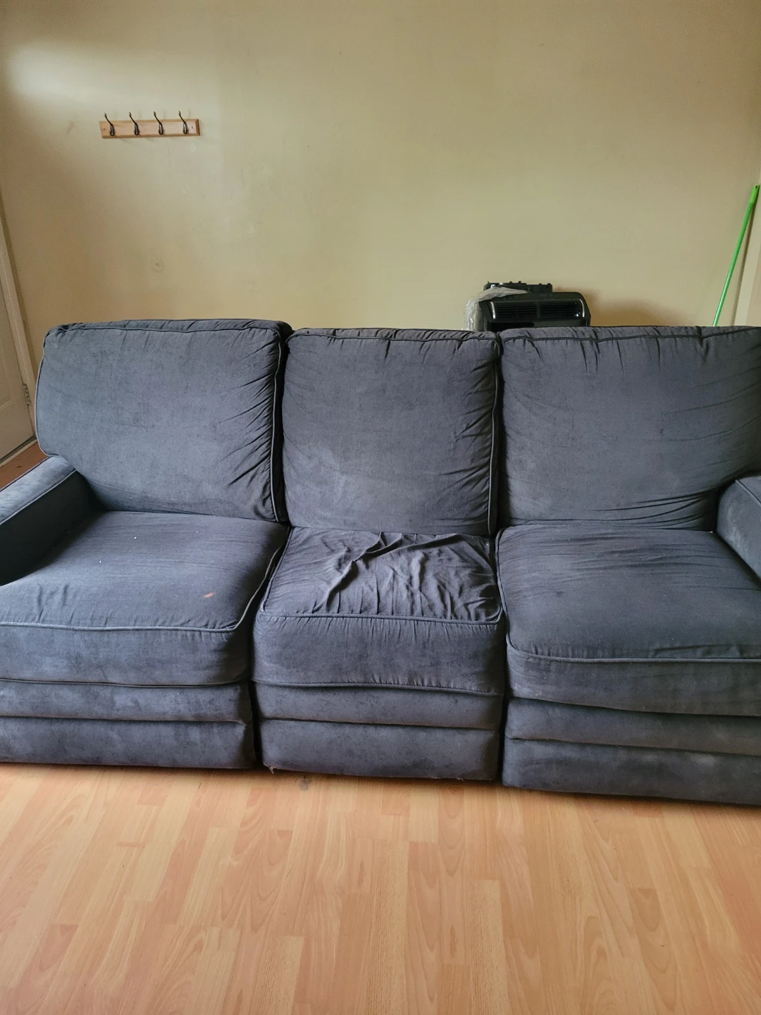 Dark Grey Three-Seater Reclining Sofa