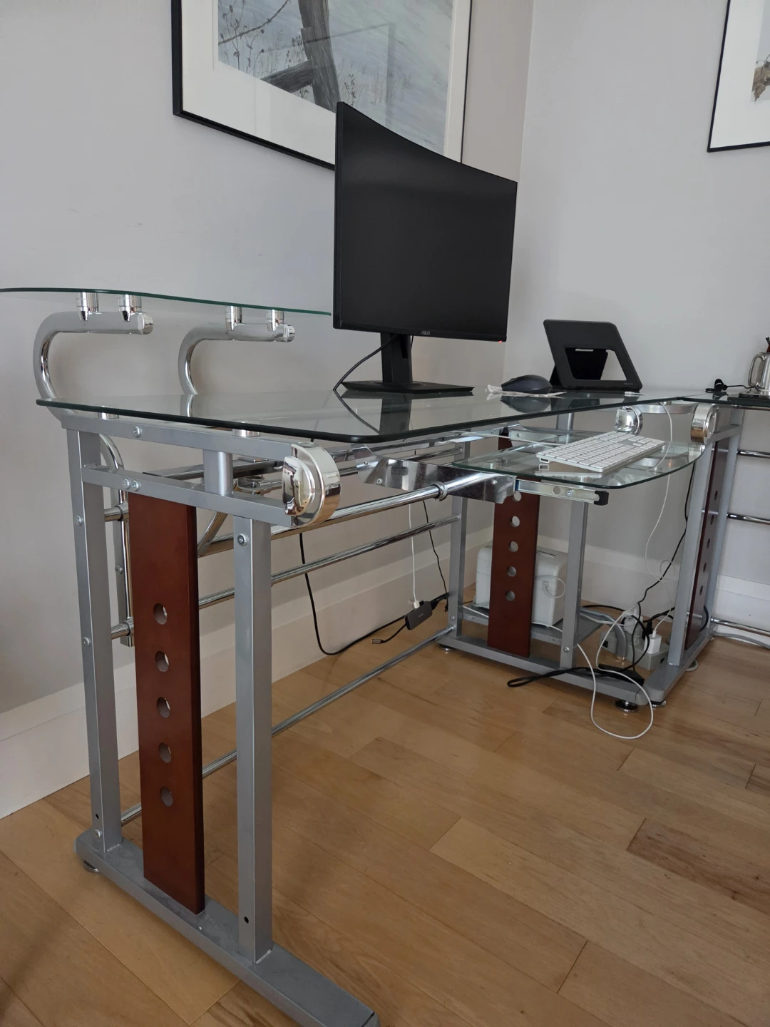 Corner Glass/Chrome Desk - photo 3
