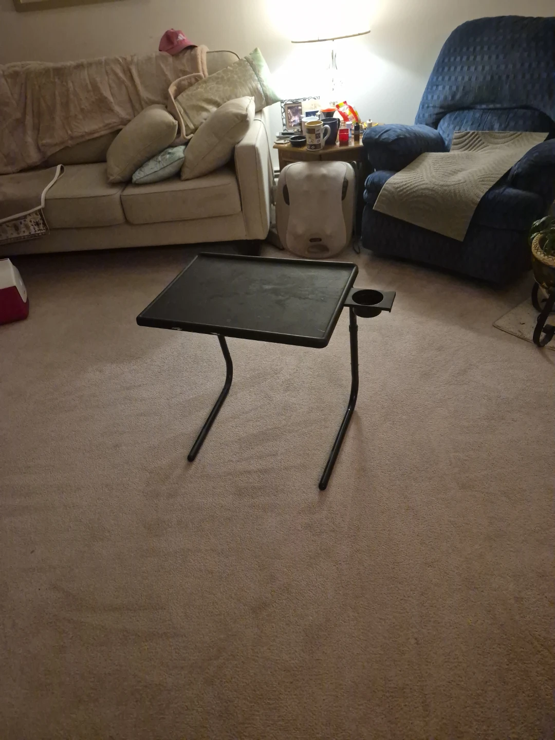 Folding TV Tray Table with Cup Holder - photo 2