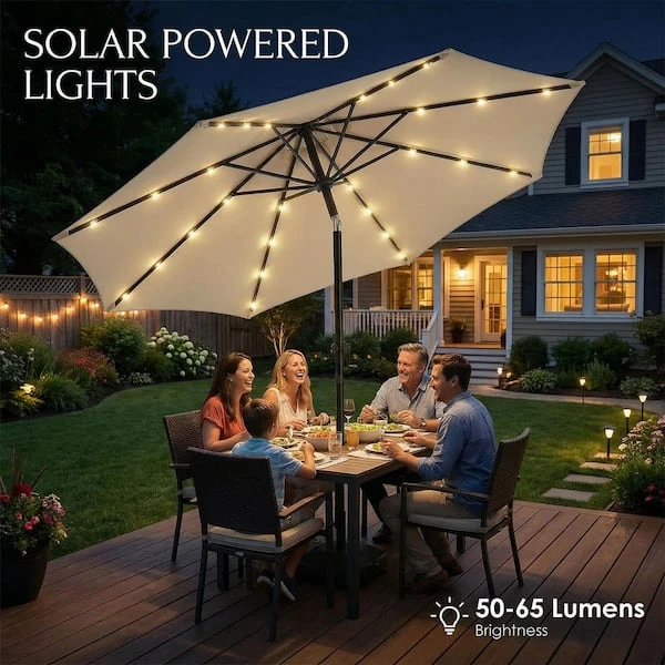 NEW In Box aTan Solar Led Powered Light Patio Umbrella